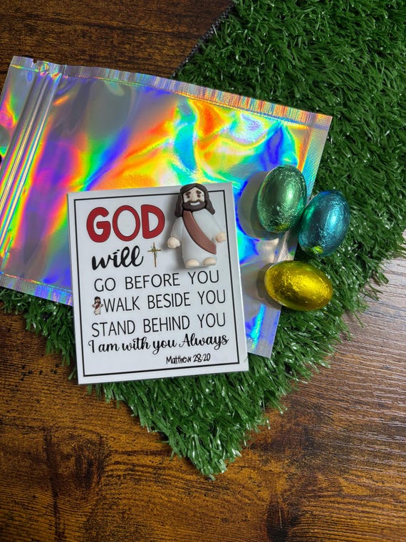 Pocket Hug GOD Gift Carded Poem Always With You Resin Made Walk Beside You Gift Bag Easter Christening Religion Church Party Favour Verse