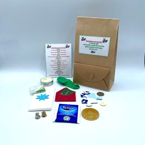 CHRISTMAS Fun Novelty Survival Gift & Personalised Card Optional Present Quirky Unique Paper Bag Envelope Bells Candle Glitter Balloons Star