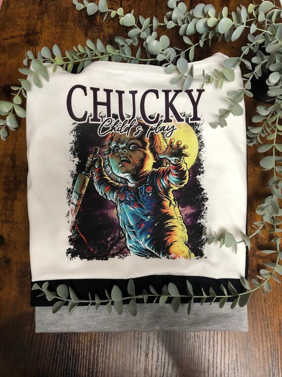 HORROR Film Inspired Killers Vinyl Heat Transfer T Shirt Retro 70s 80s 90s Clown Jason Monster Chucky Krueger Myers Halloween Fun Quirky