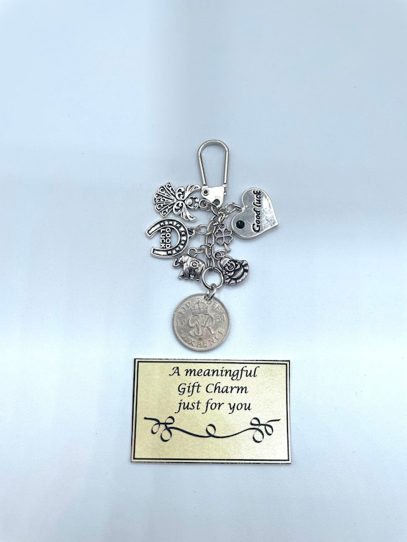 GOOD LUCK Meaningful Charm Key Ring Bag Charm Pendant Poems Meanings To The Charms Gift Box Or Bag Buddha Elephant Angel Horseshoe New Job