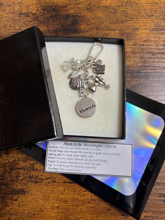 Meaningful Keepsake For Mum To Be key ring Charm Gift Box Rhymes Star White Angel Tea Bag World Peg Charms Maternity Baby Shower Pregnancy
