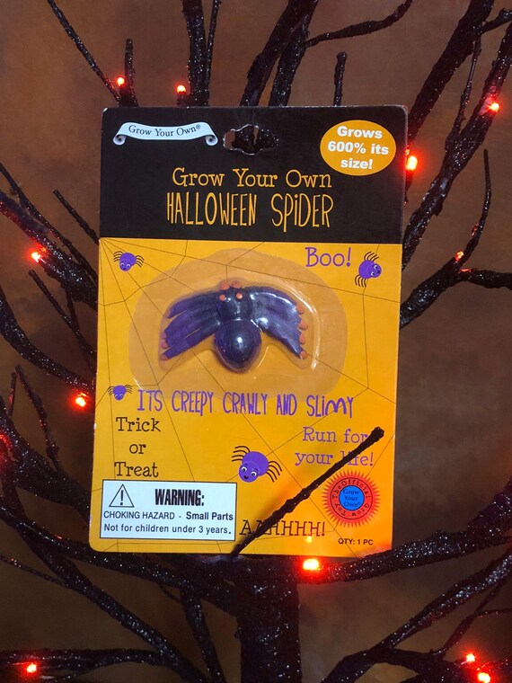Grow your own SPIDER Halloween quirky fun novelty gift its creepy and grows 600% its size trick or treat scary eight legged big eyes