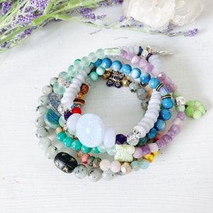 Dainty Beaded Jewelry, Gemstone Bracelets, Hamsa Jewelry, Boho Bracelets, Affordable Jewelry, Artisan Stretch Bracelets, Gemstone Bracelets
