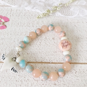 Women’s Boho-Chic Bracelet| Gifts for Her|  Stretch Bracelet| Chalcedony Friendship Bracelet| Boho Stack Jewelry| Spring Pastel Bracelet