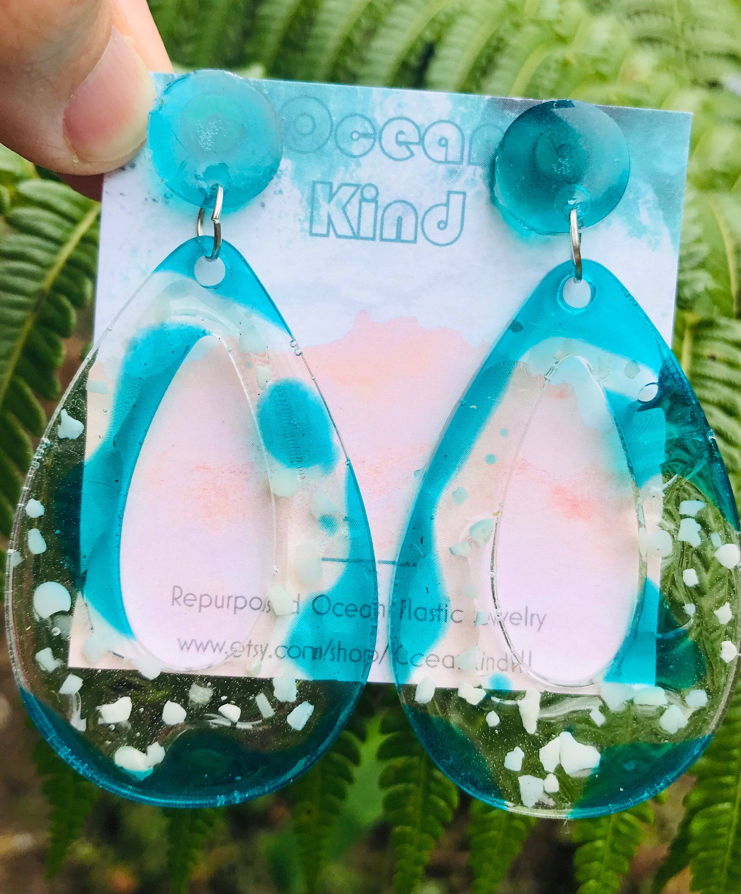 Modern Geometric Earrings/Resin with Ocean plastic Etsy