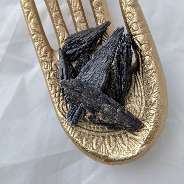 Black Kyanite Fans Natural Rough Blades Slabs Crystal Minerals Healing Reiki Chakras Raw Wing Specimen