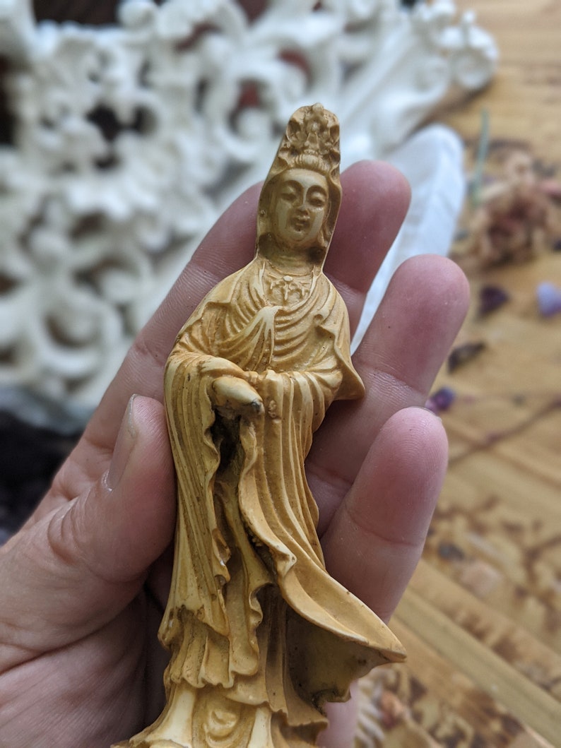 Quan Yin Statue Goddess Compassion Resin Sculpture Kwan Yin Etsy