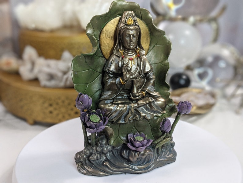 Quan Yin Goddess of Compassion Statue Kuan Yin Buddhist Hindu Etsy