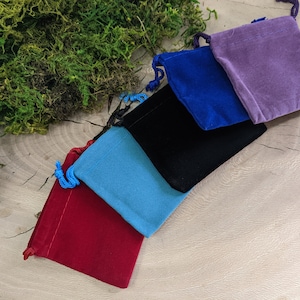 3x3 Inch Small Soft Velvety Double Drawstring Pouches Assorted Colors ...