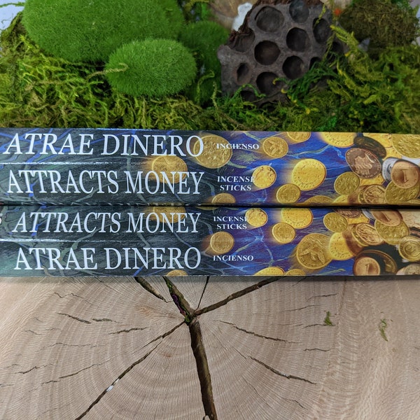 Attracts Money Hem Incense Sticks 20 Stick Box Smudge Cleansing Meditation Altar Ritual Bathroom Kitchen Air Freshner Scent Aromatherapy