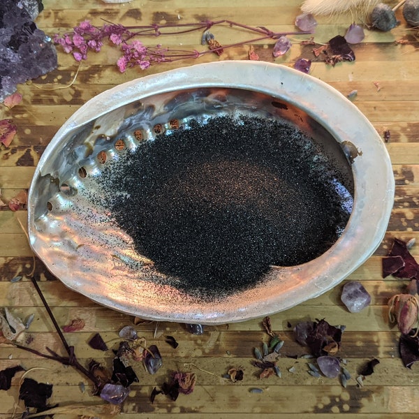 Black Cauldron Sand for Incense Sage Resin in Burner, Shell, Smudge Pot Ritual Altar Tool Witch Magic Spells Rituals Pagan Arts & Craft