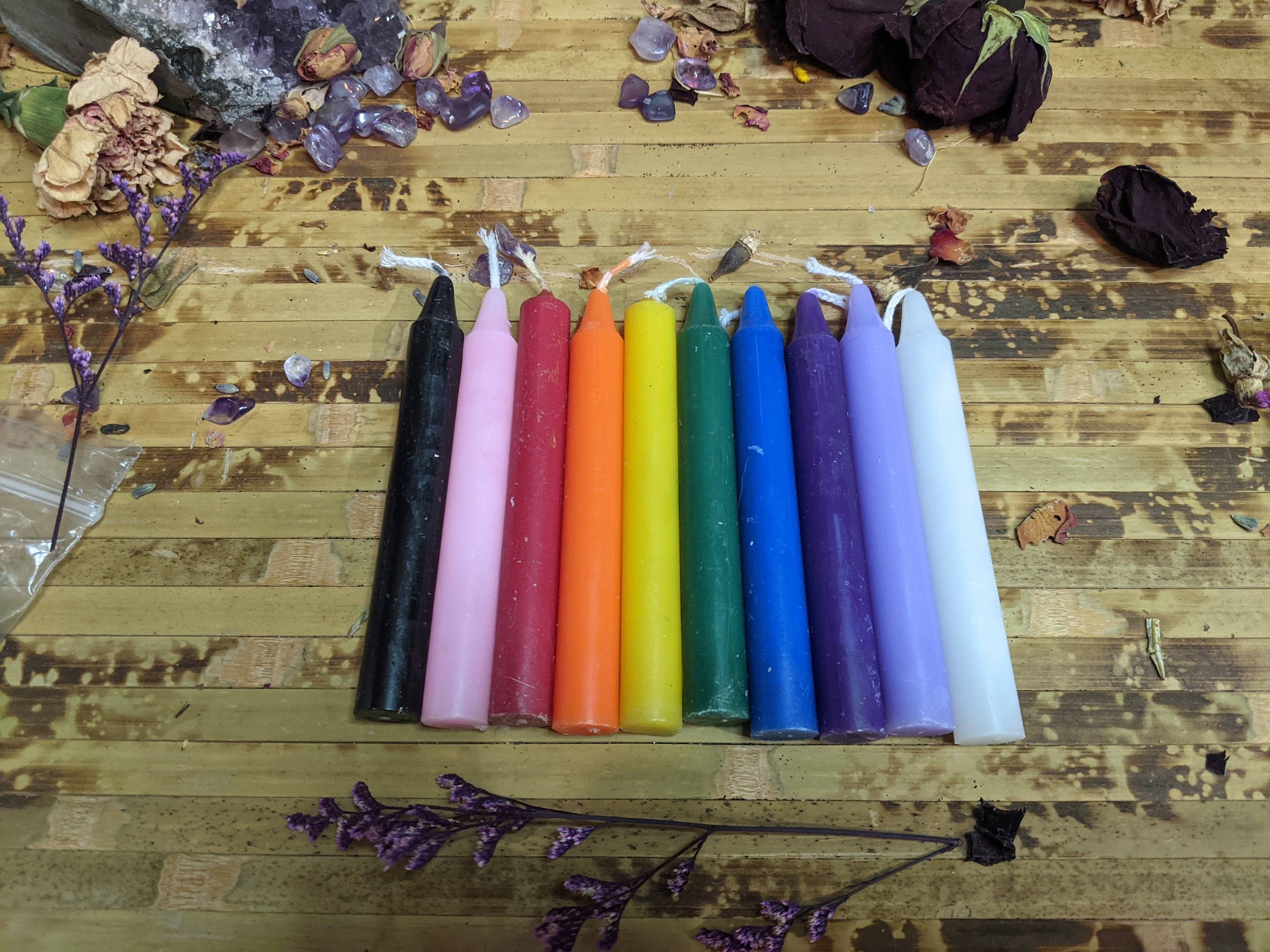 Chakra 4 Candle Set of 10 Meditation Chime Candles Mini Etsy
