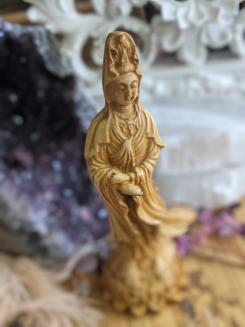 Quan Yin Statue Goddess Compassion Resin Sculpture Kwan Yin Etsy