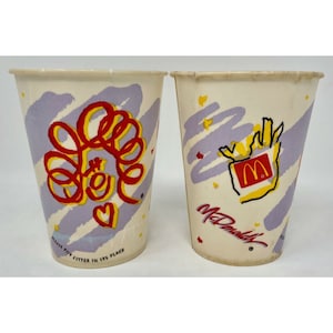 2 Vintage McDonald&#39;s Wax Cups, Small Size, Please Put Litter in its Place, HTF