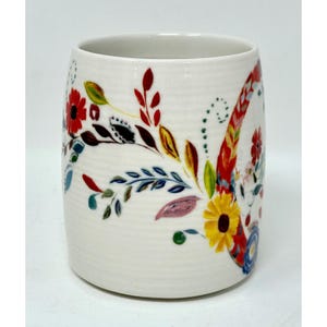 Anthropologie Starla Halfmann Initial "C" Monogram, Bright Flowers Coffee Mug image 2
