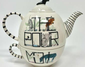 The Pour Moi Teapot 3 Piece Set, Anthropologie, Florence Balducci Teapot & Cup