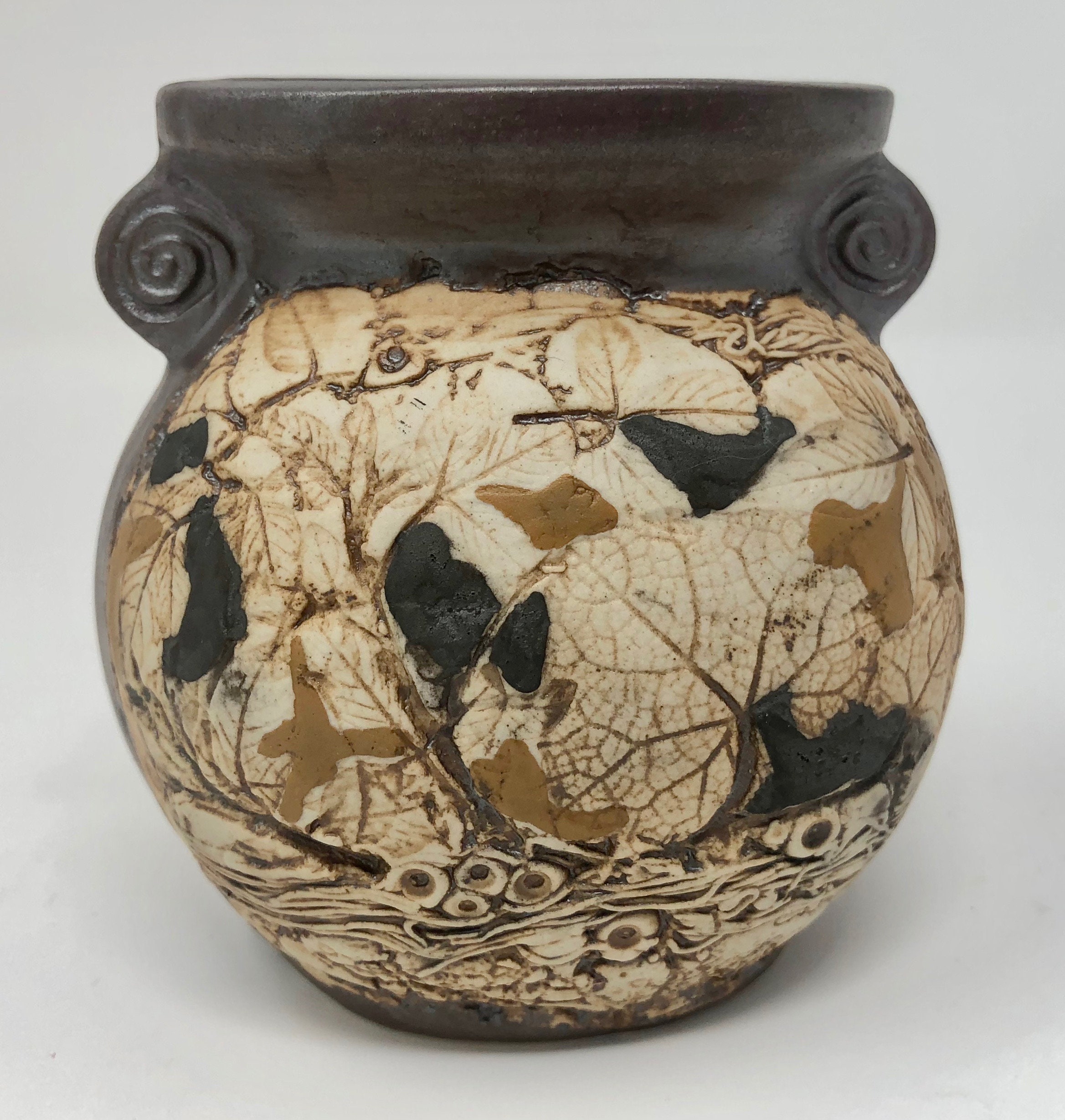 RESERVED Vintage Tenmoku Pottery Vase Malaysia Handicraft Etsy