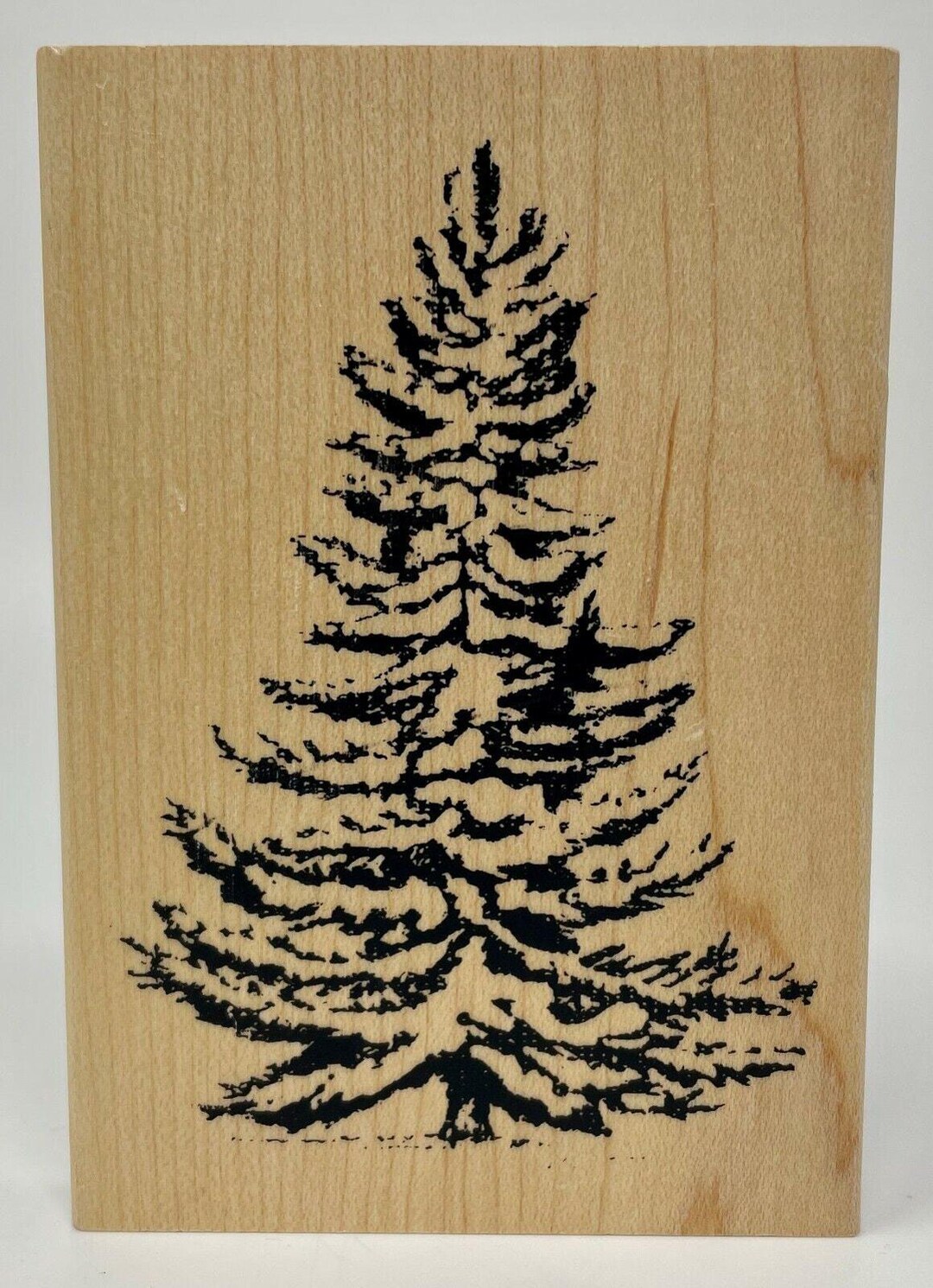 Vintage Pine Tree Rubber Stamp by Stampabilities Wood Mounted 2006 - Etsy