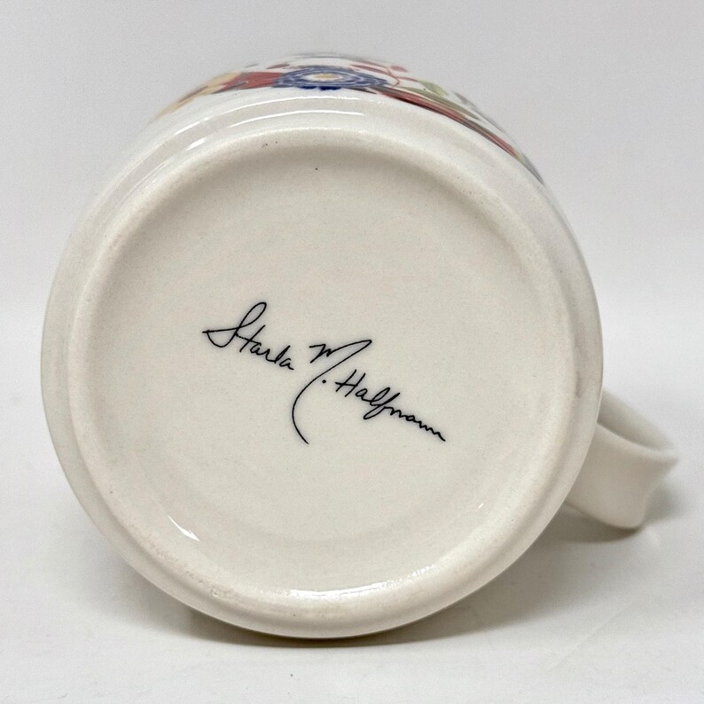 Anthropologie Starla Halfmann Initial "C" Monogram, Bright Flowers Coffee Mug image 4