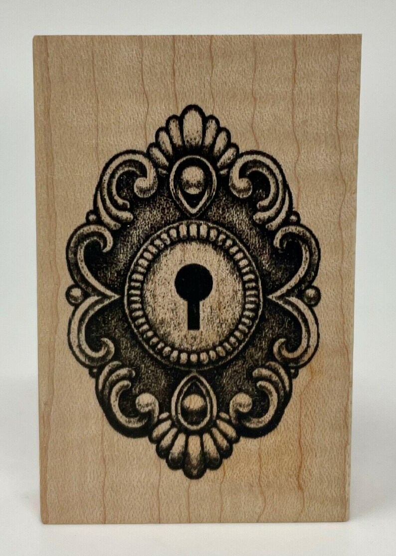 Simple Lock Stamp Ornate Lock Rubber Stamp, Keyhole Design 2012 Stampabilities 833509-ER ...