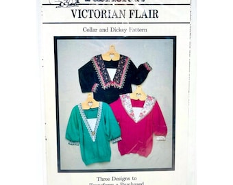 3 modèles de sweat-shirts surcyclés Fabricraft avec col victorien et motif Dickey