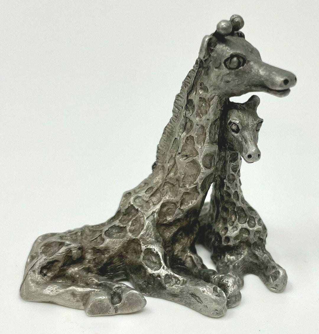 1981 Spoontiques Pewter Figurine ~ Mother and Baby Giraffe, Very ...