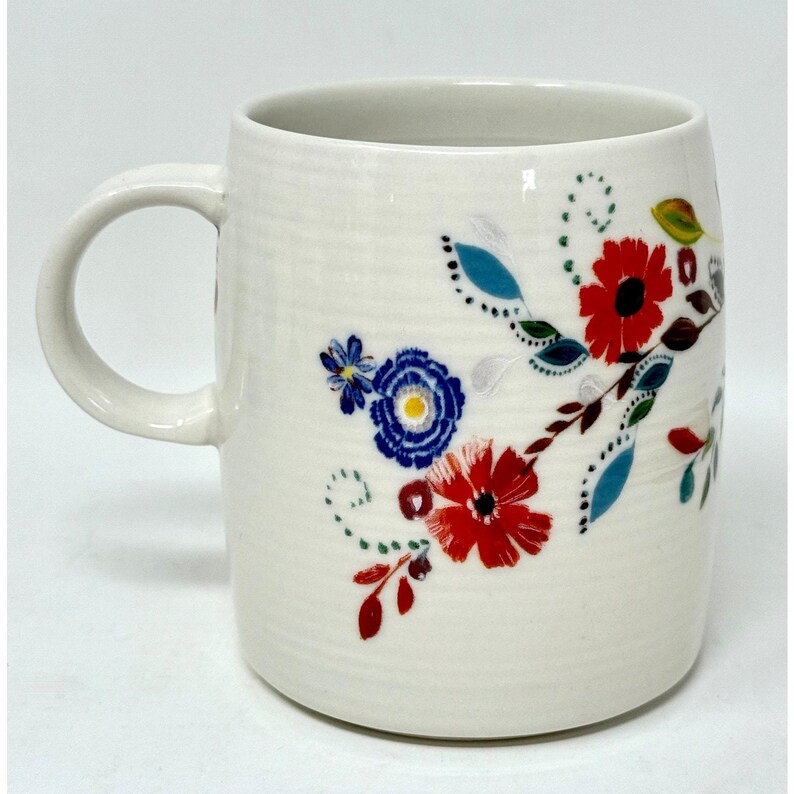 Anthropologie Starla Halfmann Initial "C" Monogram, Bright Flowers Coffee Mug image 3