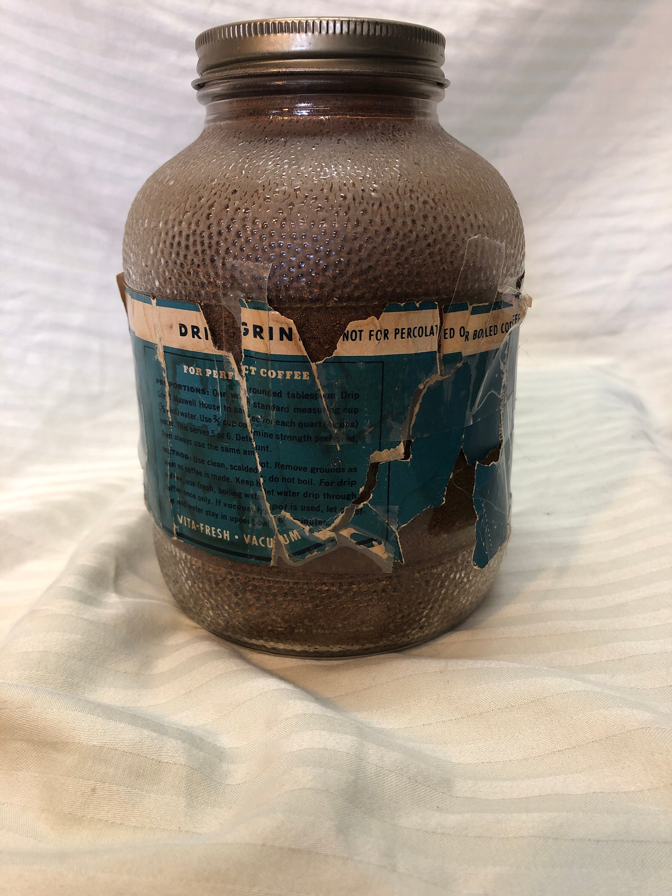 Vintage maxwell house Coffee jar filled w/coffee burns Etsy