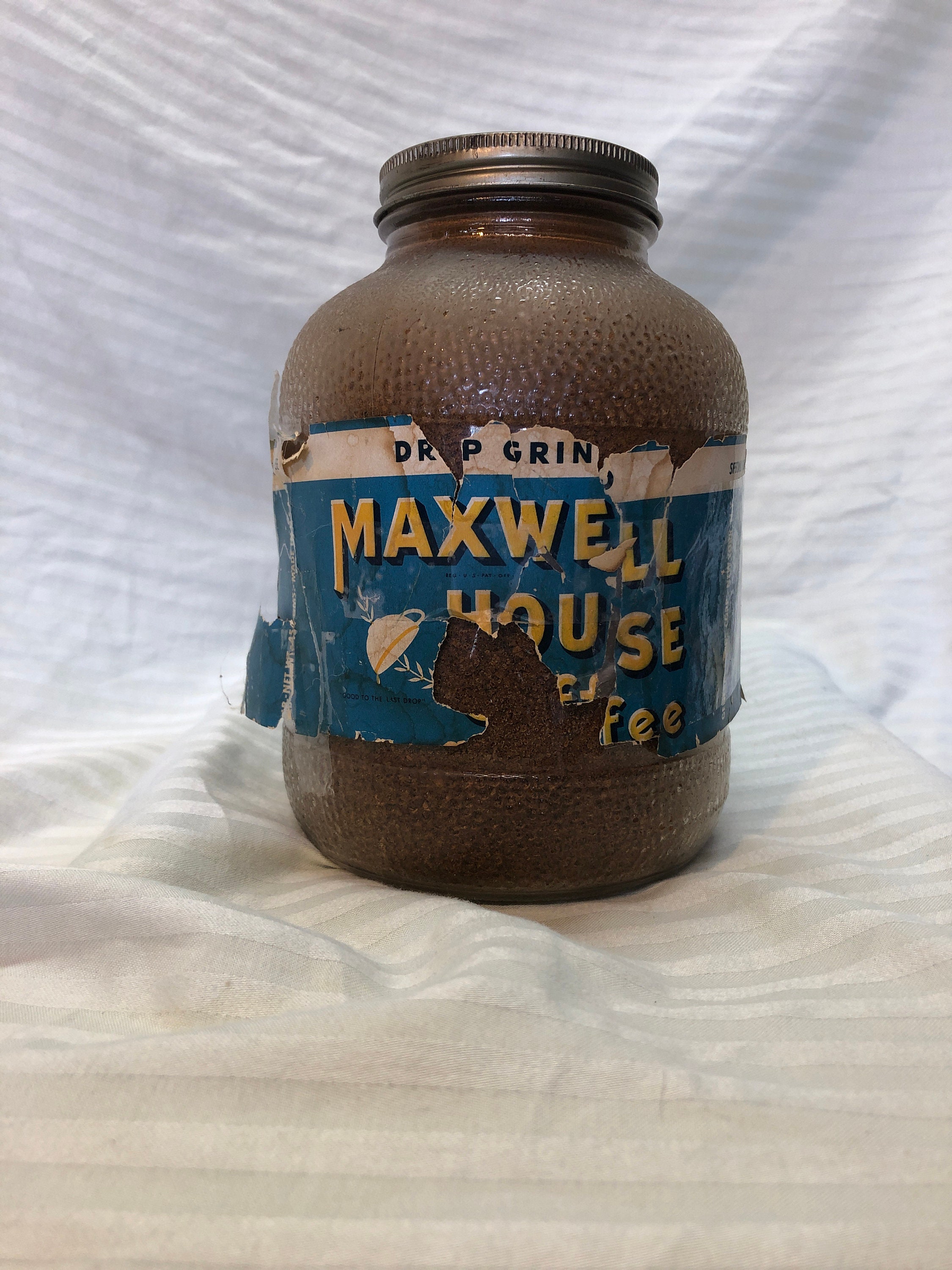 Vintage maxwell house Coffee jar filled w/coffee burns Etsy
