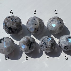 Rainbow Moonstone / White Labradorite / Crystals / Faceted Sphere