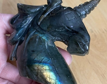 Labradorite / Licorne / Cristaux - 3,5"