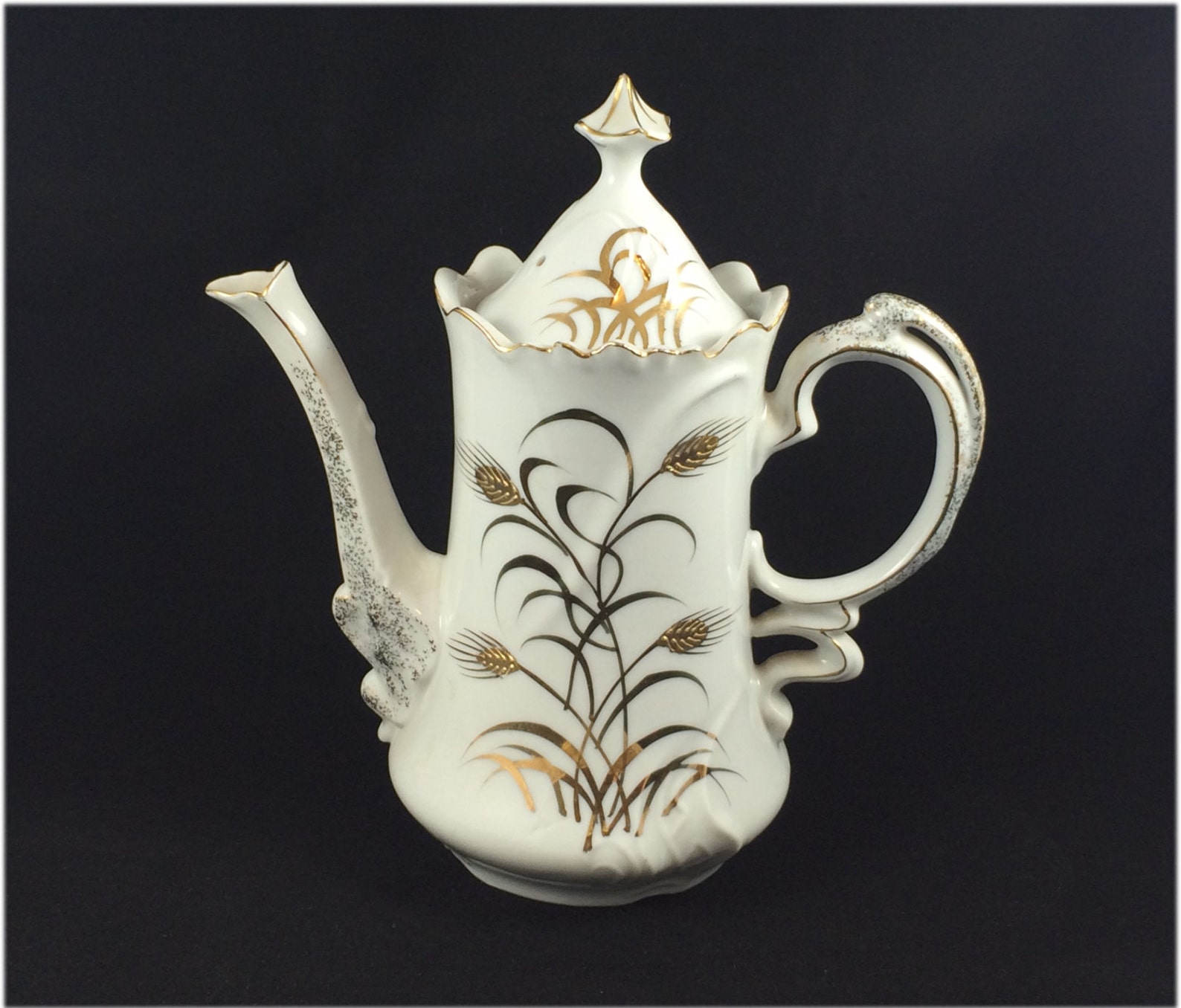 Lefton China Hand Painted Gold Trimmed Tea Pot NE 20590 Etsy