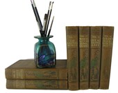 Brown Classic Literature for Shelf Decor, Decorative Book Set for Farmhouse Decor, Young Folks Treasury