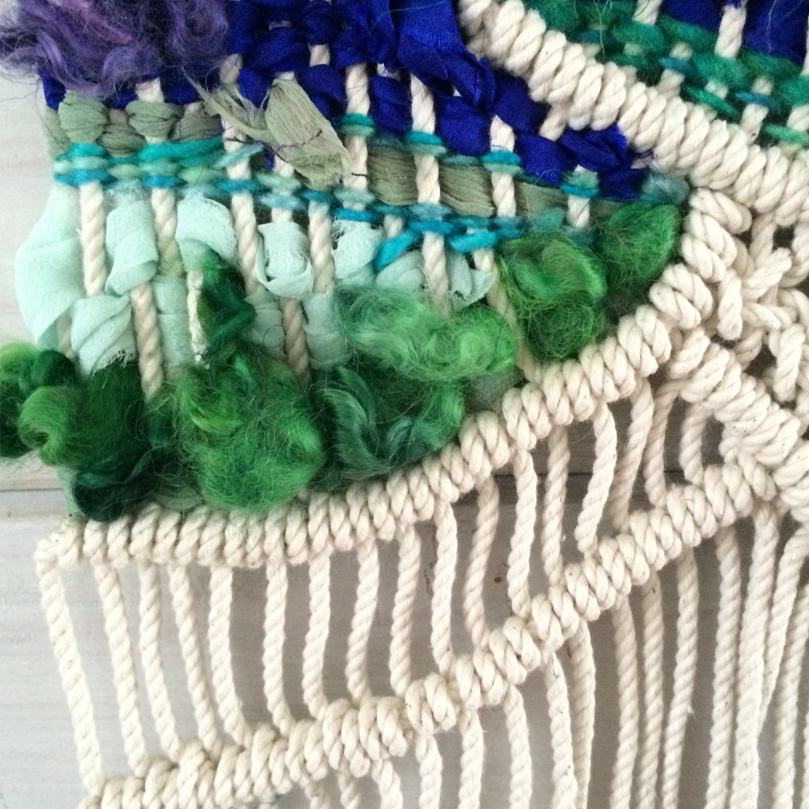 Blue Ridge Mountains Macramé Wall Hanging Macramé Weaving in Etsy
