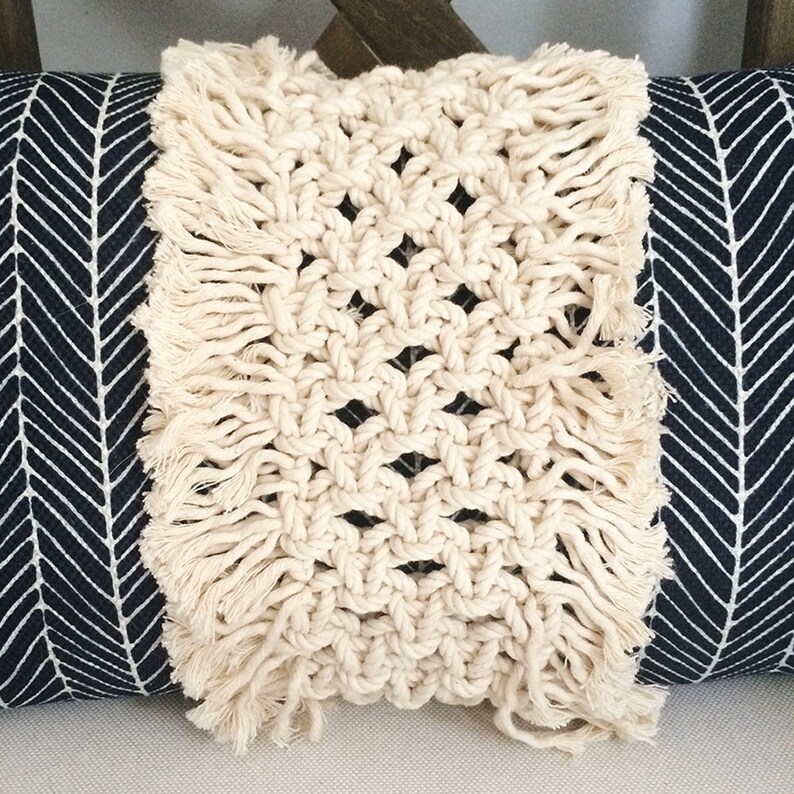 12x22 Macramé Pillow With Long Fringe Boho Pillow With Etsy