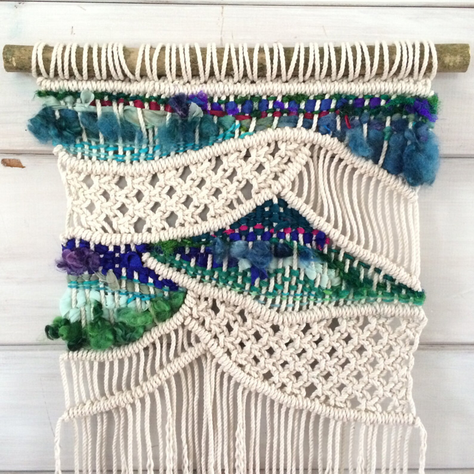 Blue Ridge Mountains Macramé Wall Hanging Macramé Weaving in Etsy