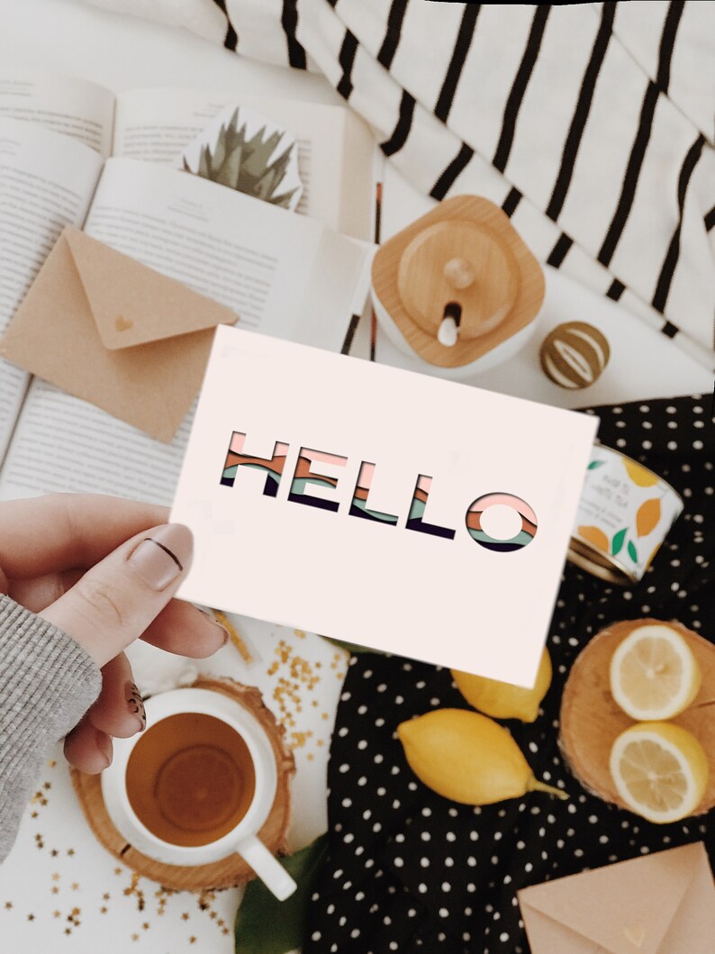 Hello Greeting Card Blank Greeting Card for Snail Mail Generic Card for ...