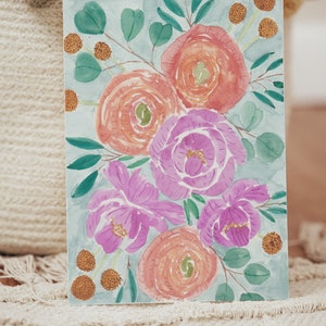 Florale Grußkarte, leere Grußkarte, Generische Karte für alle, Geburtstagskarten, Originalkunstkarten, Thinking of You Karten, handgemacht