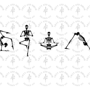 Yogi Skeletons, Skeleton Yoga, Halloween Skelly, Halloween Yoga, Yoga for Skeletons, Namaste Ghost, Namaste Halloween, Zen Yoga, SVG Yoga