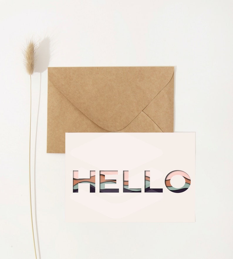 Hello Greeting Card Blank Greeting Card for Snail Mail Generic Card for ...