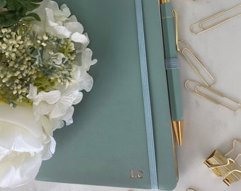 Take Note - Notebook - Plain Lined - a5 - SAGE (With Personalization)