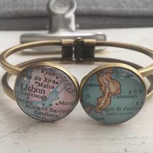 Double pendant cuff bracelet
