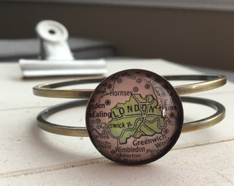 Map cuff bracelet