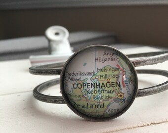 Map cuff bracelet