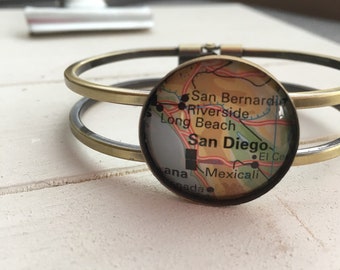 San Diego map cuff bracelet