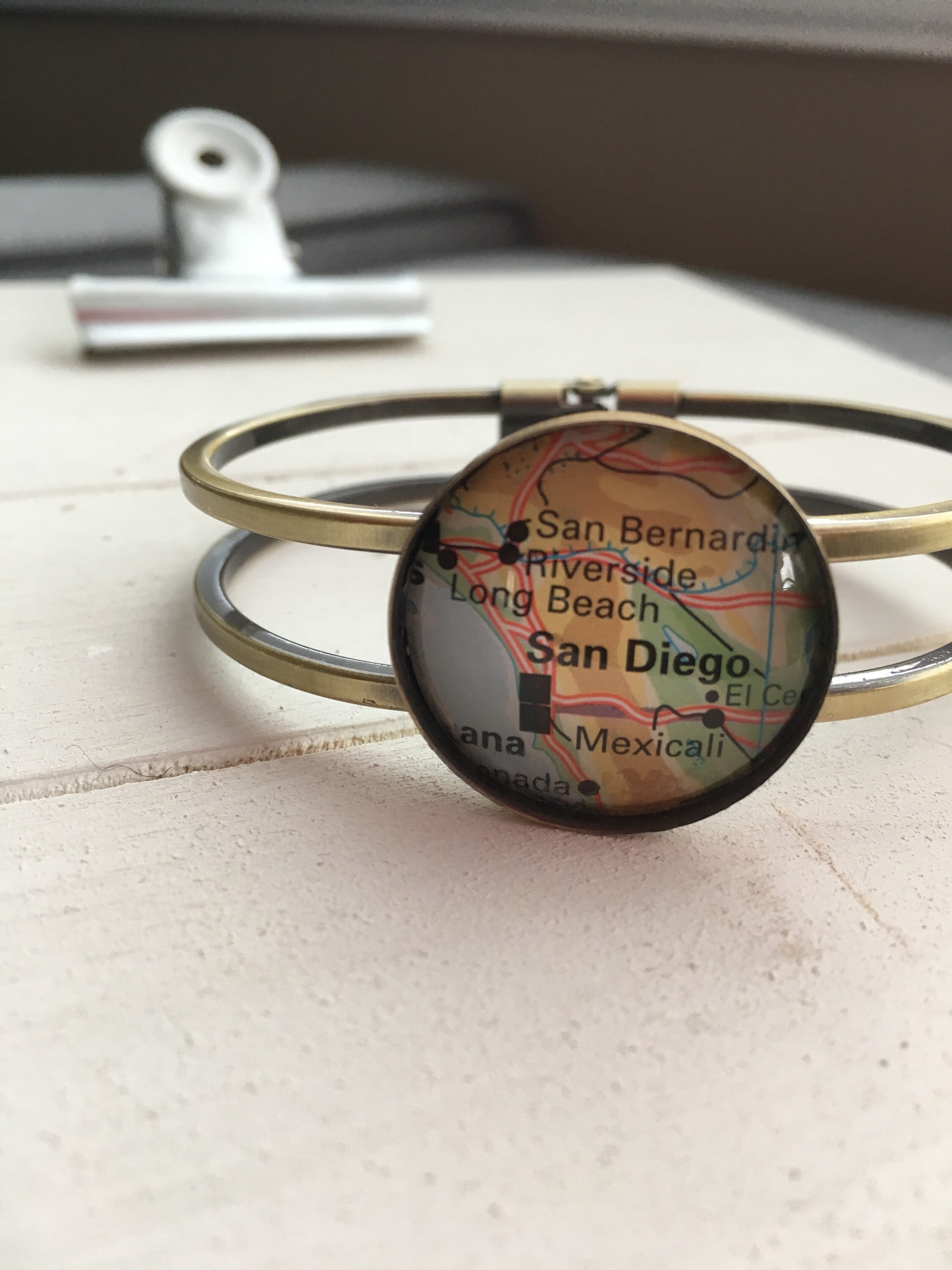 San Diego map cuff bracelet