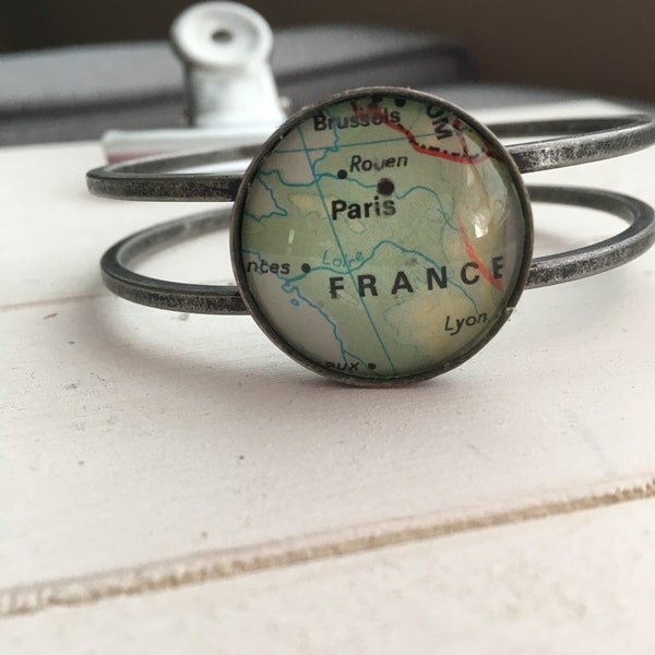 Paris map bracelet