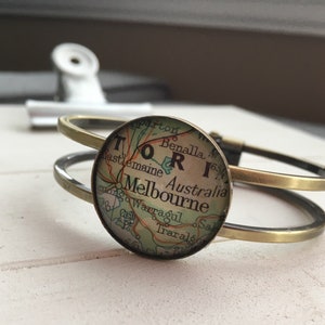 Map cuff bracelet