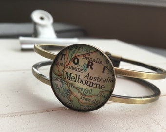 Map cuff bracelet