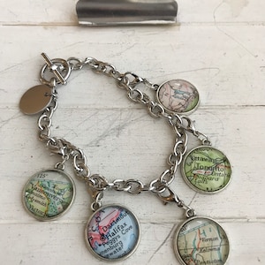 Canadian map charm bracelet.